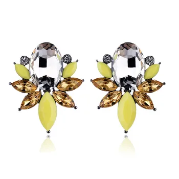 LUBOV Luxusné Crystal Opal Kameň Stud Náušnice Zlaté Ryby Dizajn Piercing, Náušnice Moderný Darček pre dievčatá A Ženy Strany Šperky