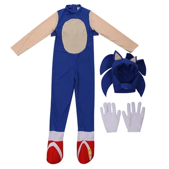 Chlapec Dievča Rýchle Modrá Hrdinské Hedgeho Kostým Anime Hry Charakter Sony Rýchlejšie Plyšové Jumpsuit Deti Cosplay Party Oblečenie Darček
