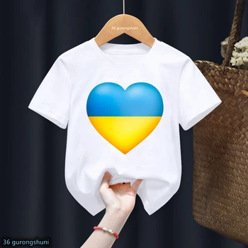 Roztomilý Ukrajina T Shirt Ukrajinskej Láska T-Shirt Harajuku Deti Tričko Tee Malých Chlapcov, Dievčatá Darček Unisex Top S Krátkym Rukávom (T-Shirts)