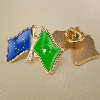 Európskej Únie, Africkej Únie Prešiel Dvakrát Priateľstvo Vlajky Preklopke Kolíky Brošňa Odznaky